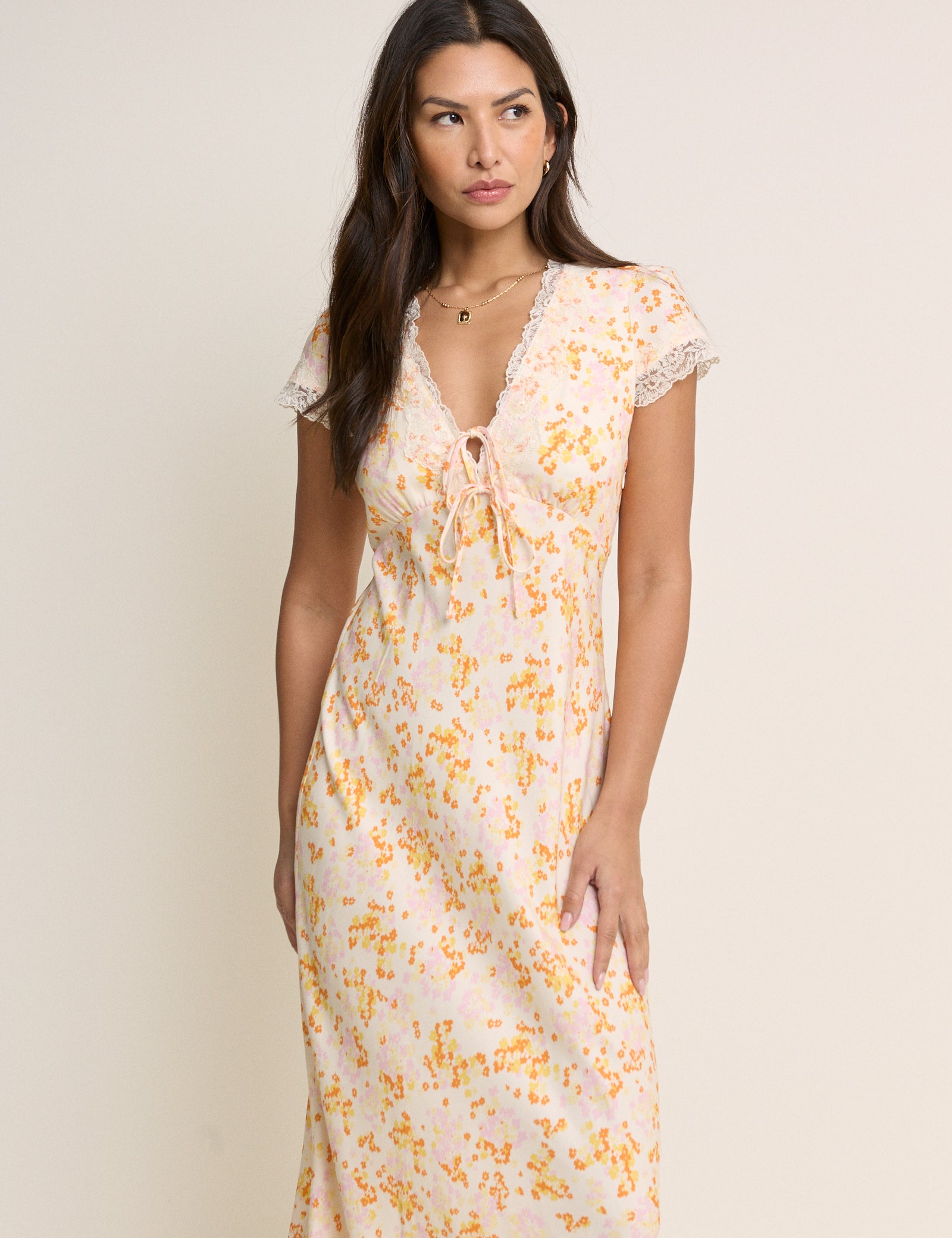 Floral Short Sleeve Mini Dress with Tie Detail | Nobody's Child
